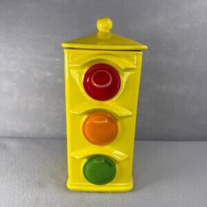 Vtg 70s McCoy traffic light cookie jar - stop light USA made 1970 collector